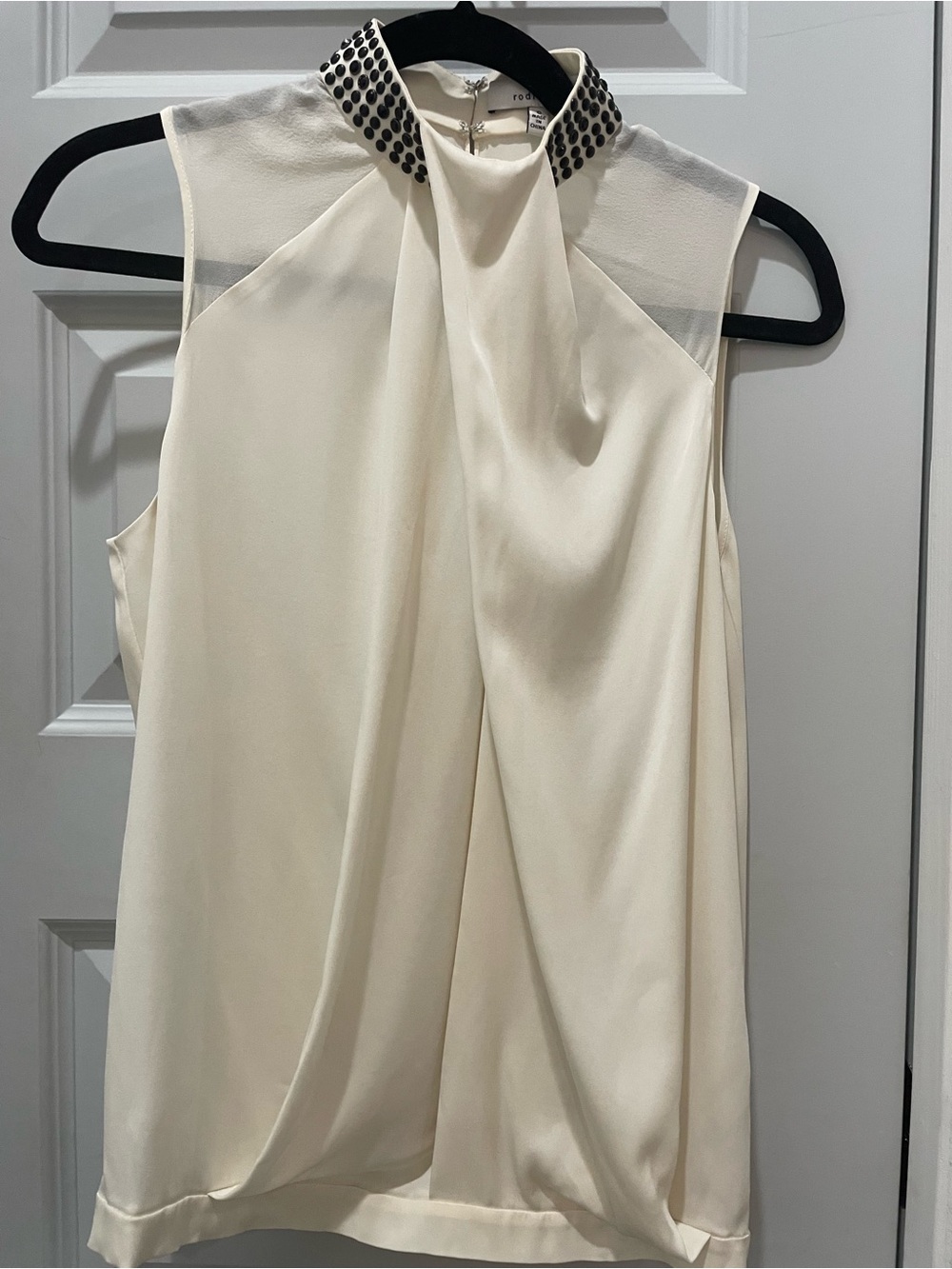 Robert Rodriguez Archive Pure Silk Mock Neck, Rhinestone Cami Top//0 NWOT